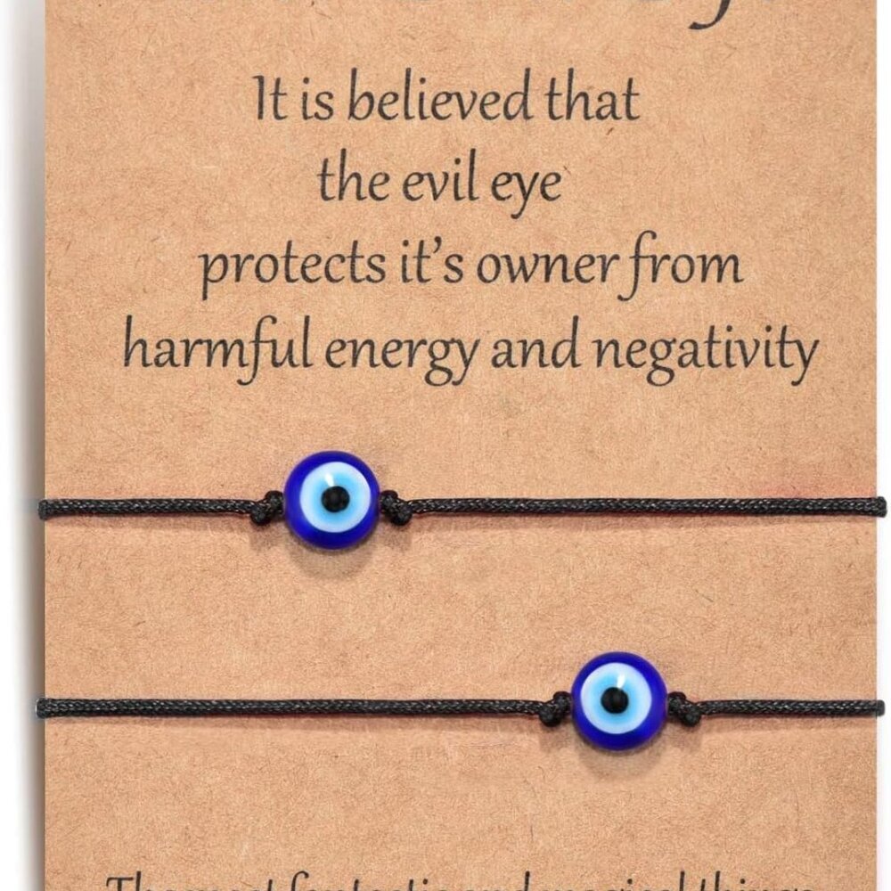 Handmade Evil Eye Bracelets Set with Card Red String Bracelet Kabbalah Protectio
